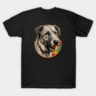 Irish Wolfhound Embroidered Patch T-Shirt